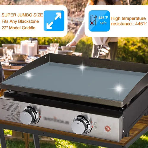 Vista 4 de Alfombrilla de silicona de 22 pulgadas para Blackstone Griddle Top, cubierta protectora de silicona 100% para parrilla Blackstone