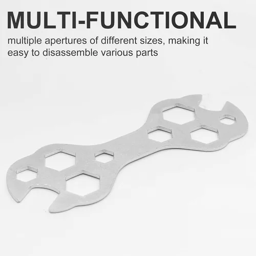 Vista 3 de Herramienta de llave inglesa de bicicleta de múltiples agujeros, llave de flores de 0.079 in, herramienta de extracción e instalación de pedal