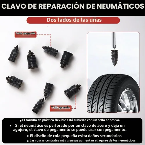Vista 4 de Pegamento de reparación de neumáticos, pegamento de cemento de goma, 2 unidades de secado rápido, kit de uñas de goma para reparación de neumáticos