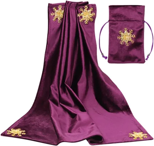 Vista 20 de BLESSUME Wizard Tarot Mantel y bolsa Cuadrado Azul Tarot Paño Negro