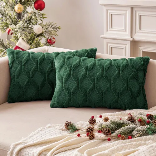 Vista 20 de MIULEE juego de 2 fundas de almohada de lana sintética, bordadas, para sillón, sofá, dormitorio, auto, fundas decorativas Rosa claro