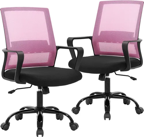 Vista 8 de BestOffice Silla giratoria para computadora, soporte lumbar ejecutivo, silla de malla, taburete ajustable para mujeres y hombres (negro)