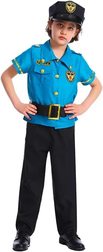 Vista 3 de Dsplay Disfraz de oficial de policía para niños, trajes de policía de Halloween