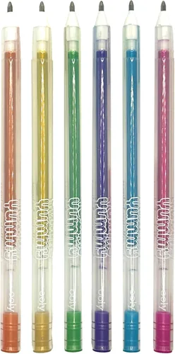 Vista 4 de Ooly Yummy Yummy - Juego de 6 bolígrafos de gel perfumados metálicos, con tinta de gel perfumada afrutada, escribe en papel negro, punta de 0.039