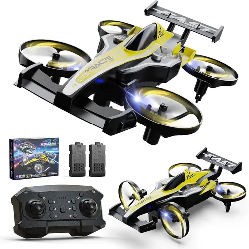 Vista 10 de DEERC HT35 Mini dron 2 en 1 para niños Auto de control remoto, giros de 360°, vuelo circular, despegue/aterrizaje con una tecla, modo sin cabeza
