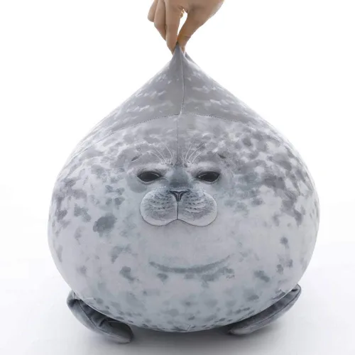 Vista 3 de EHOTONG - Linda almohada con forma de foca regordeta de peluche, almohada suave para abrazar con forma de foca gordita, juguete de animal de peluche