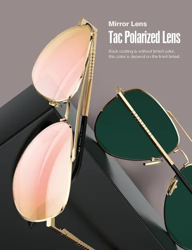Vista 37 de LUENX, Aviator - Gafas de sol polarizadas, para hombres y mujeres, protección UV 400, con funda 60MM