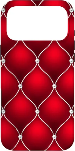 Vista 22 de Red Ombre Quilted Bling Funda para iPhone 17
