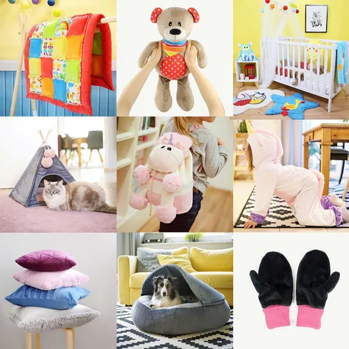 Vista 4 de kullaloo Tela de Felpa Tela Minky Blanca Sólida para Coser (Paquete de 2) Material Súper Suave para Acurrucarse 39.5x29.5 Peluches, Mantas