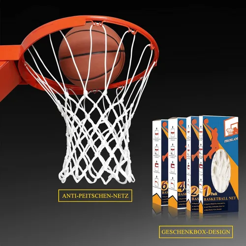 Vista 11 de Malla para aro de baloncesto profesional de alta calidad y resistente, repuesto para aro estándar, 12 argollas, no se enreda, resistente a todos