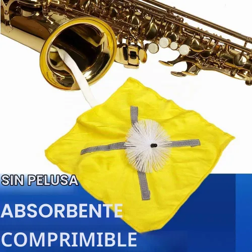 Vista 6 de Libretto Kit de cuidado todo en uno para saxofón alto, ideal para regalar: cepillo de boquilla + cepillo para polvo + 2 hisopos de limpieza
