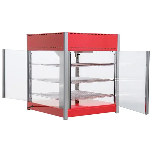Vista 3 de Winco EDM-1PT Calentador de alimentos calentado y humificado giratorio con puertas dobles, 18
