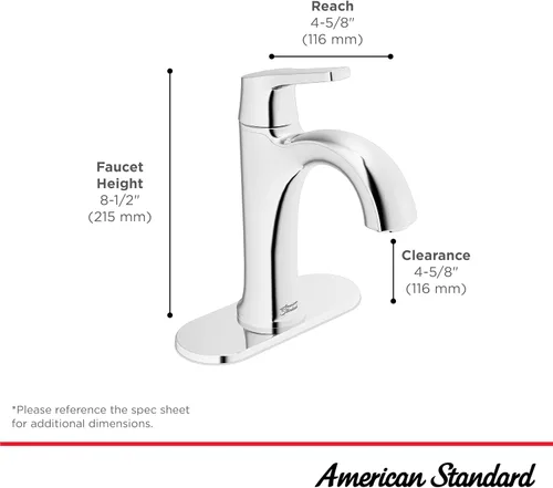 Vista 5 de American Standard 7429101.295 Becklow - Grifo de baño monomando, 1.2 GPM, níquel cepillado