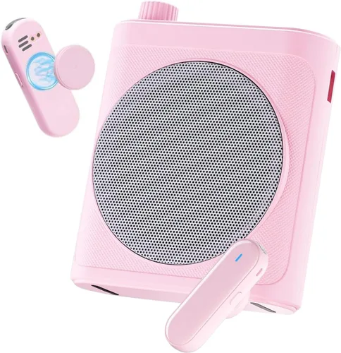 Vista 9 de Tearstone Amplificador de voz para profesores con micrófono de solapa magnético inalámbrico, altavoz recargable portátil Bluetooth, 2 micrófonos