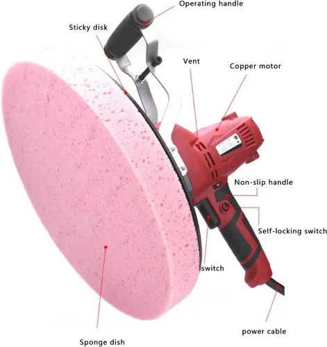 Vista 3 de Paleta de mortero de cemento eléctrico epoxi de hormigón, pulidora de alisado de pared de yeso de mano, vibrador de hormigón de 850 W, mortero