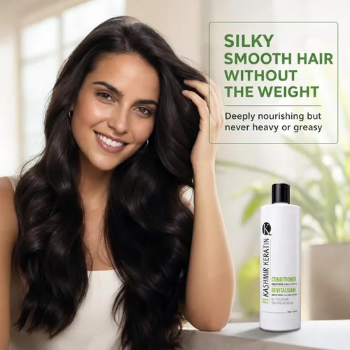 Vista 6 de Kashmir Keratin Acondicionador enriquecido sin sulfatos parabenos para todo tipo de cabello, nueva presentación (16 onzas líquidas)