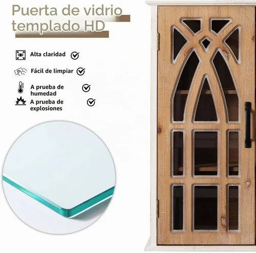 Vista 6 de Armario decorativo de pared totalmente ensamblado con puertas
