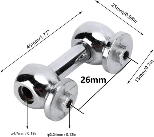 Vista 6 de Paquete de 6 lengüetas de tambor plateadas, de un solo extremo, con tornillos de montaje, piezas de percusión (26mm/1")