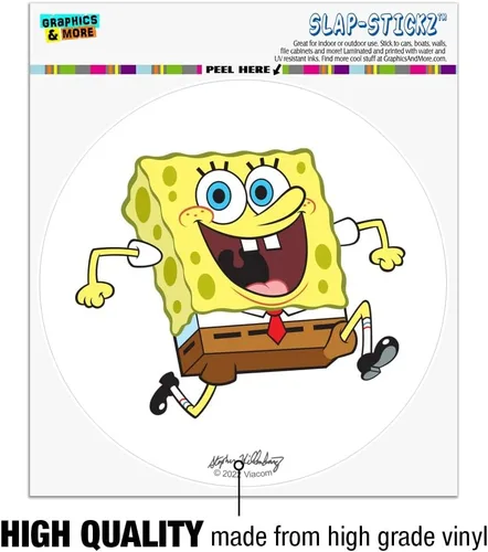 Vista 3 de GRAPHICS & MORE Etiqueta engomada del parachoques del círculo del armario de la ventana del coche de Bob Esponja