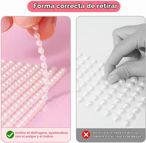 Vista 4 de MYDBUYSOME 5100 PIEZAS Adhesivos de Perla - Perlas Autoadhesivas para Peinado, Cara, Maquillaje, Ojos, Uñas, Manualidades, Gemas Adhesivas