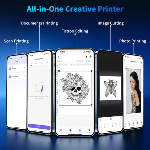Vista 2 de D80 Bluetooth Thermal Tattoo Stencil Transfer Printer, Black