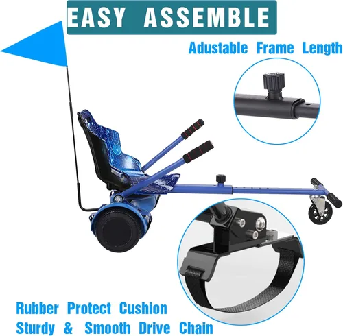 Vista 4 de Hoverboard - Accesorio de asiento de kart para todas las edades Accesorios para aeropatineta compatible con scooter de equilibrio automático