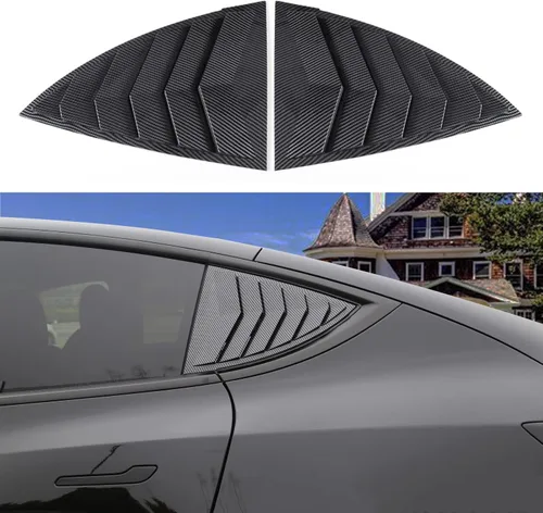Vista 10 de YHCDSEA Para el modelo Y Cubierta de la rejilla de la ventana lateral Negro brillante