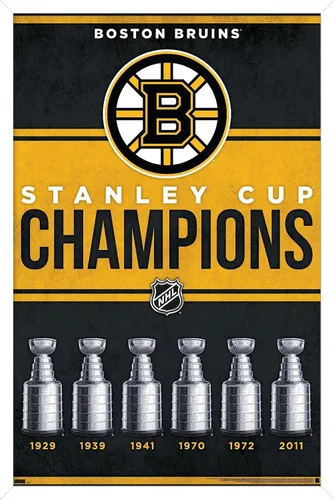 Vista 13 de Trends International NHL Boston Bruins - Champions 23 Wall Poster, 22.4L x 14.7W, Barnwood Framed Version