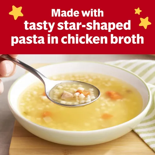 Vista 4 de Sopa condensada Campbell's para niños de pollo y estrellas, lata de 10.5 onzas