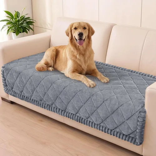 Vista 18 de Smiry Couch Cover for Dogs, Non Slip Washable Pet Sofa Protector for Large Dogs, Cats, Fuzzy Plush Sofa Covers Backrest & Armrest, Against Fur, Dirt