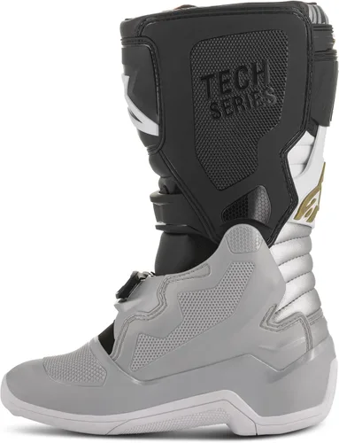 Vista 4 de Alpinestars Botas Tech 7S Unisex Juveniles Negro/Plata/Blanco/Oro