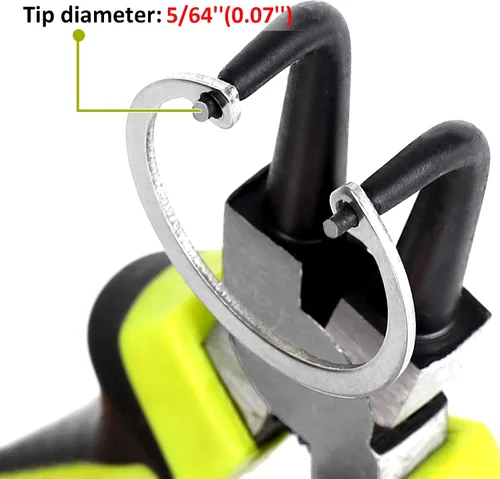 Vista 2 de FASTPRO - Juego de alicates de anillo de presión de 4 piezas de 7 pulgadas, kit de alicates de clip interno y externo con mandíbula recta/doblada