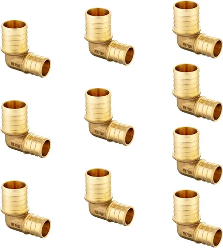 Vista 18 de Paquete de 2 accesorios de latón EFIELD Pex de 1 pulgada x 1 pulgada de 90 grados, ASTM F1807, NSF61 (PEX1807062-2PCS) for Pex Pipe/Tubing