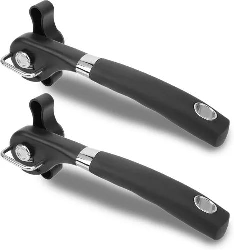 Vista 9 de Juego de 2 abrelatas manual de acero inoxidable suave de acero inoxidable mango ergonómico resistente Com fortable para sostener para cocina
