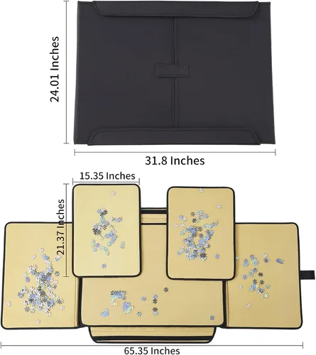 Vista 2 de Tablero de rompecabezas de 1000 piezas, tablero de rompecabezas portátil, tablero de mesa de rompecabezas, tapete de rompecabezas con bandeja