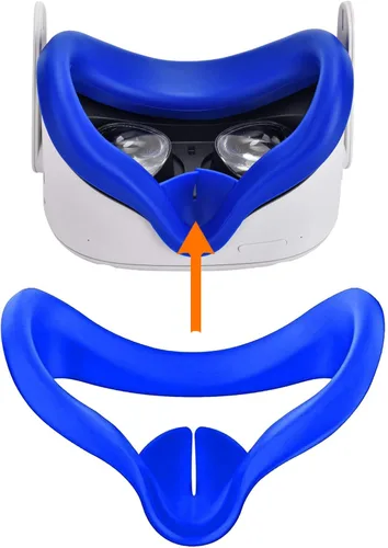 Vista 4 de XIAOGE Accesorios de control para Oculus Quest 2 con combo de cubierta facial, accesorio de auriculares VR a prueba de sudor y anticolisión