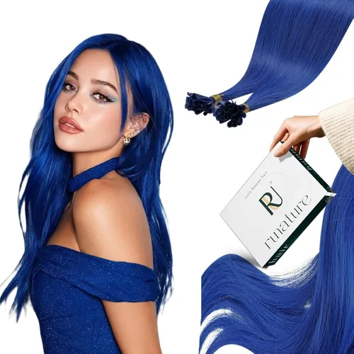 Vista 122 de RUNATURE Extensiones de cabello humano con punta en U, color marrón ceniza a rubio platino