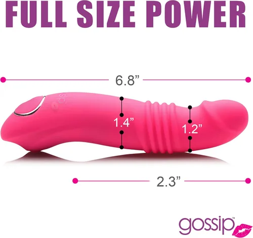 Vista 3 de Gossip Blasters - Vibrador de silicona de empuje 10X para mujeres, hombres y parejas. Vibrador de punto G para punto P, consolador curvo.