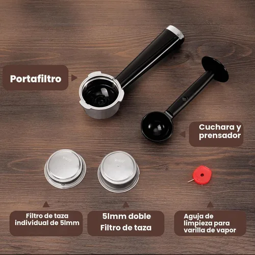 Vista 9 de Gevi Máquina de café expreso comercial compacta de 20 barras para el hogar