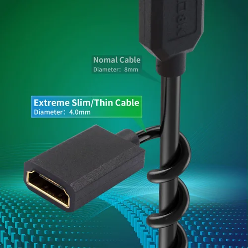 Vista 2 de Duttek Cable de extensión HDMI a Micro HDMI de 90 grados de 8K, 48 Gbps, 8 K a 60 Hz, ángulo descendente micro HDMI macho a HDMI hembra cable