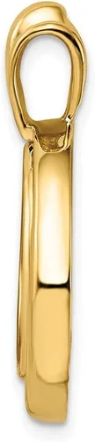 Vista 2 de Colgante de bisel de moneda de oro, 0.630 in, 0.669 in, 0.827 in, tamaño de moneda, diseño de marco ancho de círculos concéntricos, oro amarillo