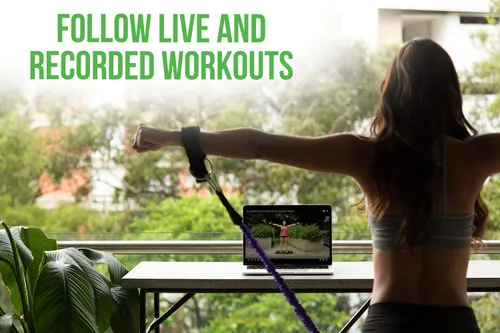 Vista 5 de BodyBoss 2.0 – Paquete de entrenamiento portátil completo para gimnasio en casa + bandas de resistencia – Barra de resistencia plegable, asas