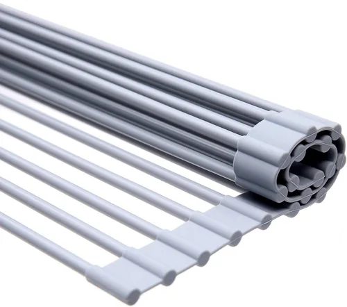 Vista 6 de iPEGTOP Escurreplatos de cocina en fregadero, inoxidable, en encimera o extensibles sobre el fregadero con soporte para utensilios negro, acero