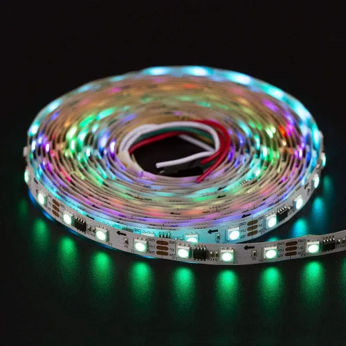 Vista 3 de BTF-LIGHTING -Tira LED WS2811 DC24V 32 pies, direccionable RGB, 600 LEDs, 100 píxeles, PCB blanco Dream Color IP30 no impermeable, funciona