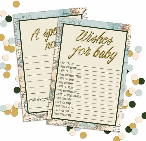 Vista 6 de Amanda Creation Adventure Awaits Baby Wishes Cards 20, 4 x 6 pulgadas, gran recuerdo y actividad divertida para baby showers, deseos para recuerdos
