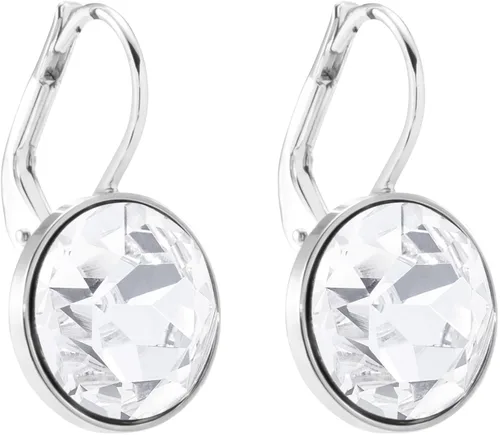 Vista 3 de Swarovski Bella Aretes pequeños de cristal enchapados en rodio
