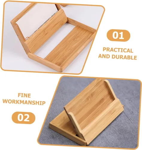 Vista 7 de Zerodeko Soporte de tarjeta de visita vintage Caja de almacenamiento de tarjetas de visita de bambú de madera