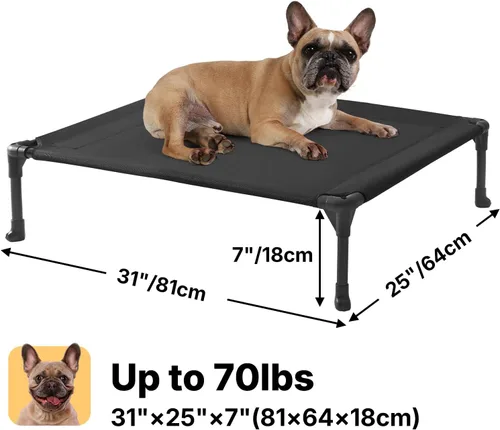 Vista 6 de Veehoo Cama elevada para perros medianos, para exteriores, cama elevada y refrescante para perros, cama para mascotas con malla transpirable, patas