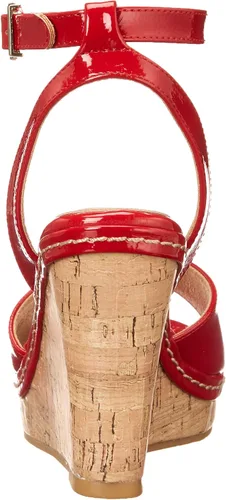 Vista 3 de CL by Laundry - Sandalias de cuña de piel con punta abierta para mujer