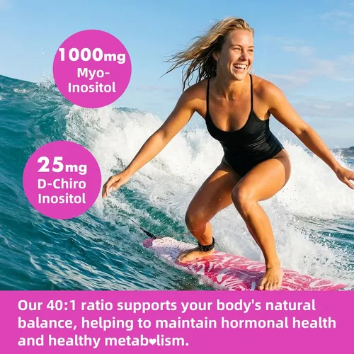 Vista 5 de Gomitas de mio-inositol y D-Chiro inositol para mujer, sin azúcar, 60
